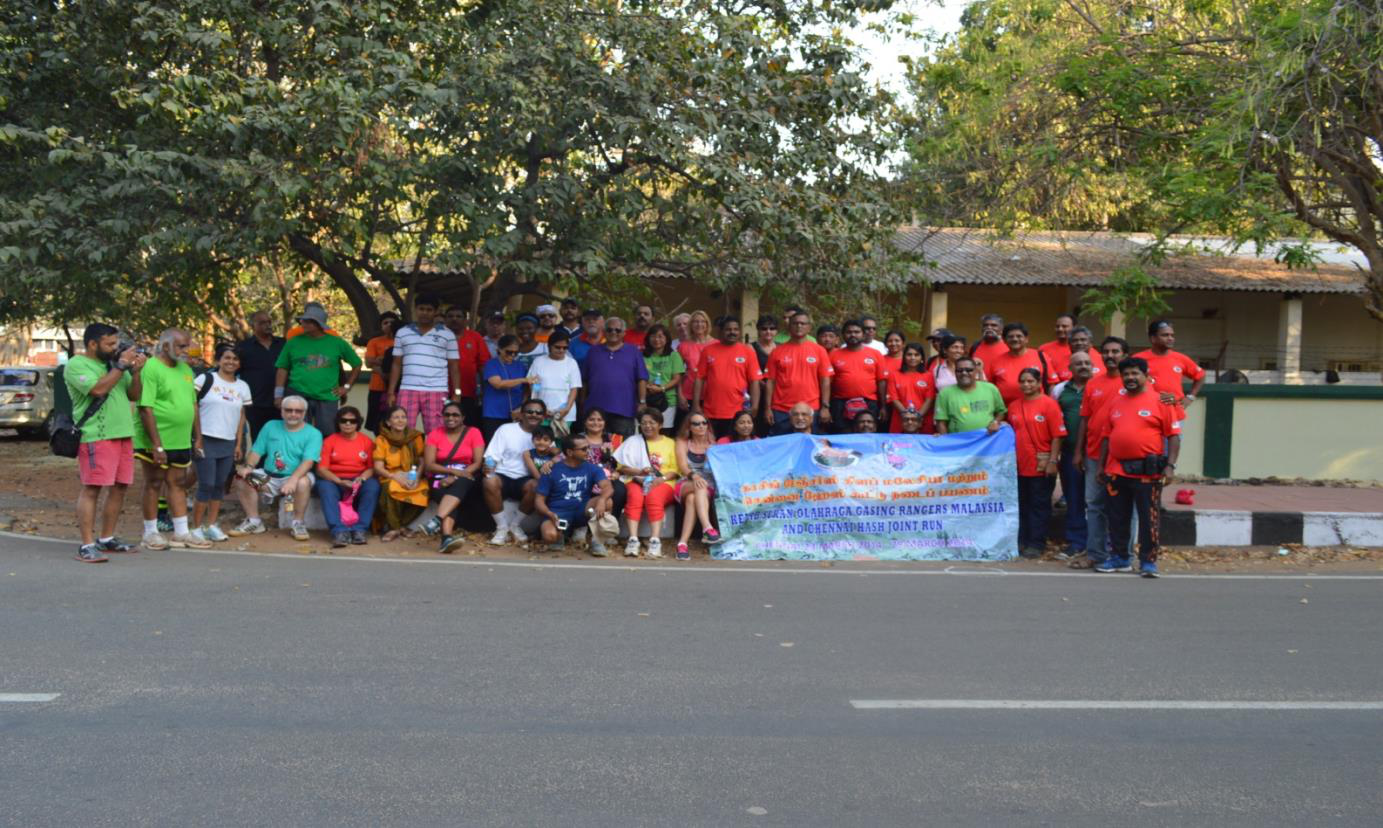 Hashers of the Hash Group from Malaysia and other cities on a joint run